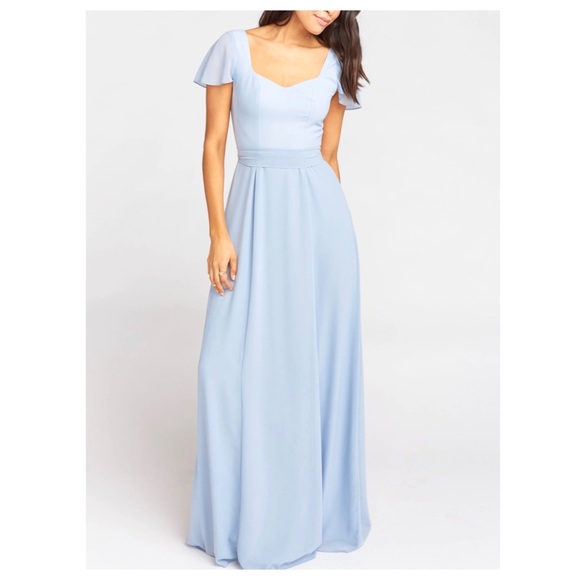 *2 available!* SMYM Marie Sweetheart Maxi in Steel Blue Chiffon - Picture 2 of 10